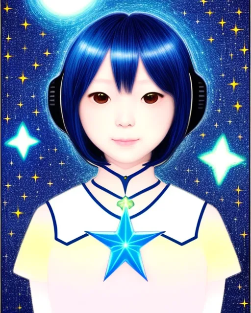 a self portrait of starry ai by starry ai.   beautiful, radiant.