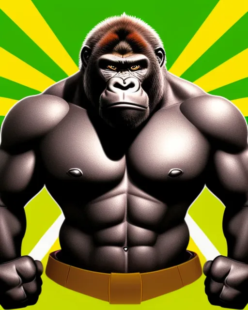 strong gorilla cartoon