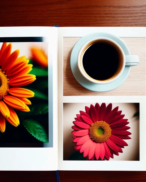 Coffee Flowers Books Glasses, vintage - AI Photo Generator - starryai