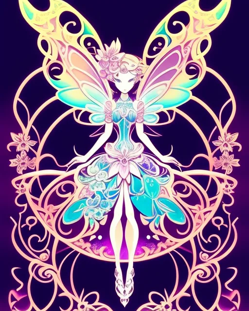 Fairy type Pokémon :: vector art : airbrush : a beautifully intricate and detailed illustration : Beautiful Neon Intricate Detailed Elaborate : Art by Android Jones : Joe Fenton : James Jean : Peter Max : Fantasy Art: floral : Intricate Detailed Elaborate Colorful Art : Fantasy Concept Art : Beautiful : Art Nouveau : Digital Painting : Matte Painting : Hyperrealism : Trending On Artstation : unreal colors