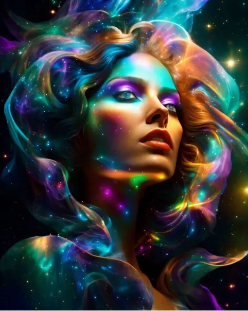 Holographic Portrait - Free AI Photo Generator - starryai