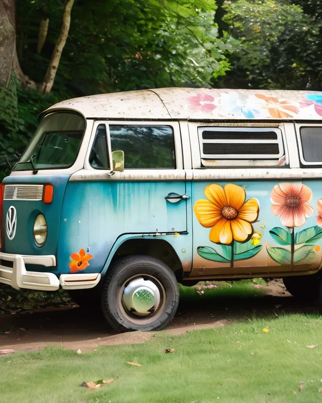 Vans with outlet flowers on side