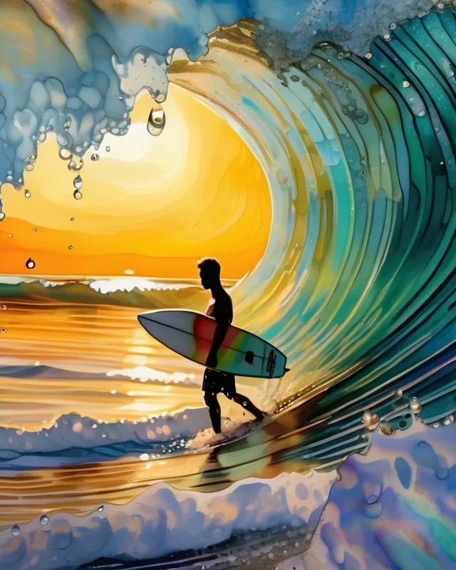 The surfer and The wave 