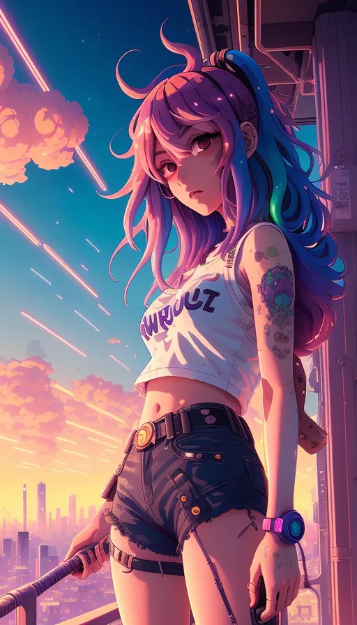 Beautiful Cyberpunk Anime Girl in Futuristic Clothing · Creative Fabrica, cyberpunk  anime girl - thirstymag.com