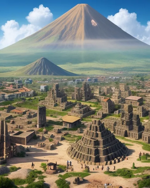 A fantasy city built side ancient - Free AI Photo Generator - starryai