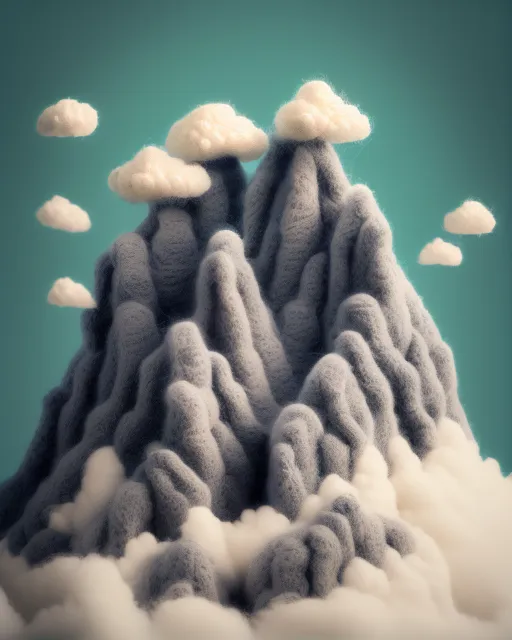 Beautiful mountain peaks clouds - Free AI Photo Generator - starryai