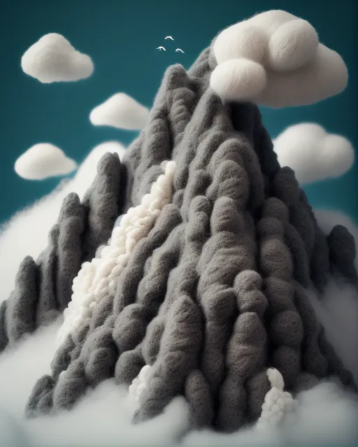 Beautiful mountain peaks clouds - Free AI Photo Generator - starryai