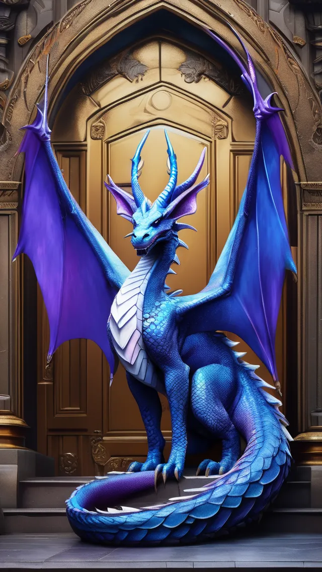 blue and purple dragons