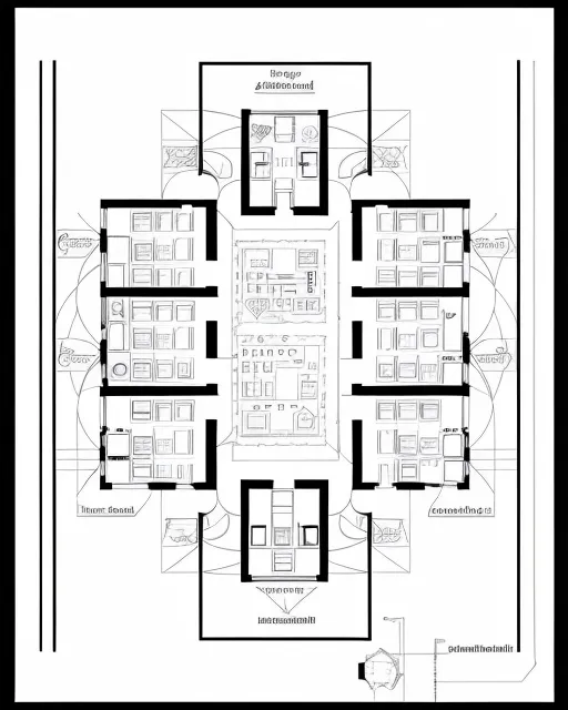 decentralized social network, nodes, circuitry, wifi, eWallet, Creator coin, floor plan illustration,  beautiful,  full-color,  floor plan design drawing,  autocad floor plan,  architectural digest,  floor plan illustration