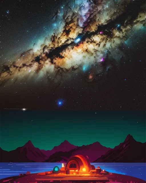 A cosmic beauty, galaxy full colours, - AI Photo Generator - starryai