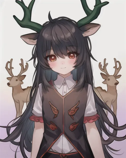 A cute young deer human dragon hybrid