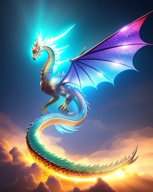 Rainbow Dragon - AI Photo Generator - starryai