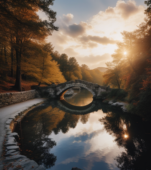 create a photo old stone bridge - Free AI Photo Generator - starryai