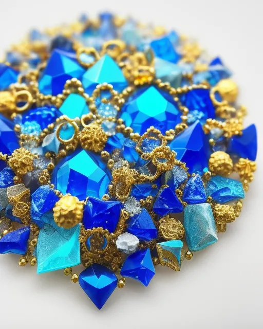 Blue crystals mixed with gold shiny