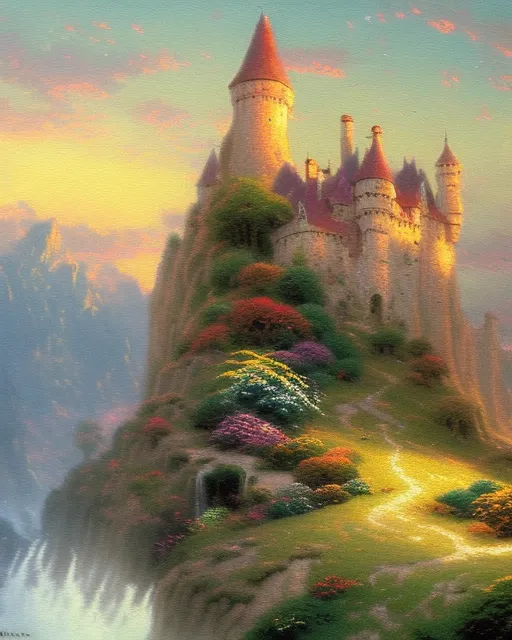 castle on hill - Free AI Photo Generator - starryai