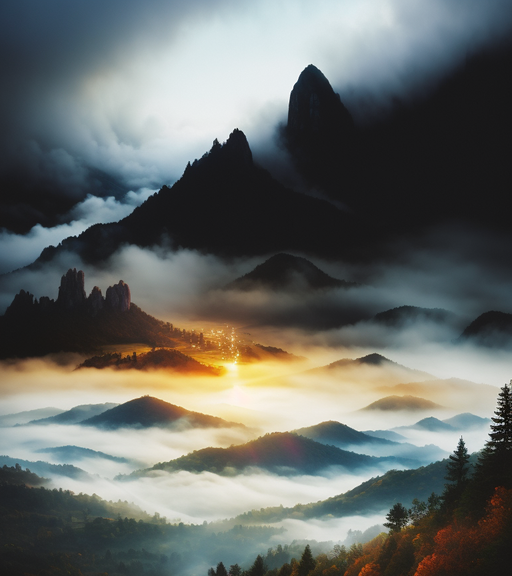 Kingdom on a steep mountain while - Free AI Photo Generator - starryai