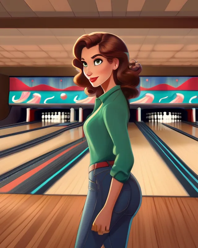 girl bowling cartoon