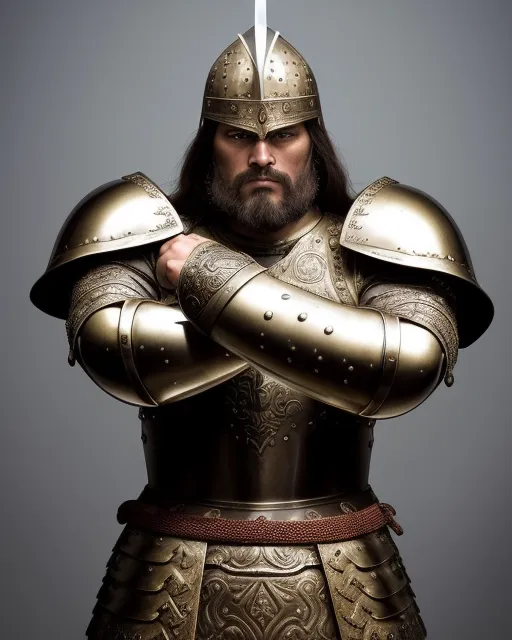 portrait a middle-century armor - Free AI Photo Generator - starryai