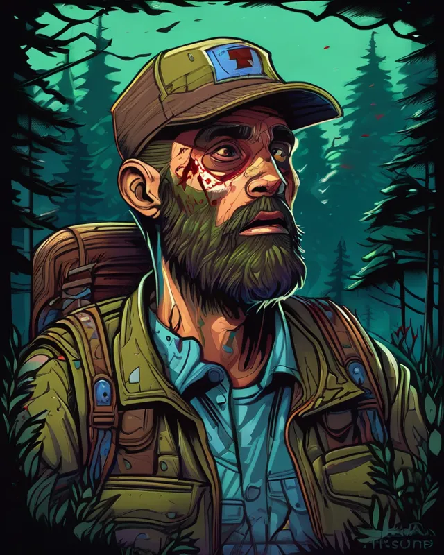 Zombified Forest Gump, dan mumford, trending on artstation