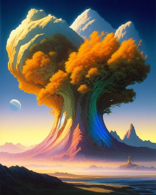 Fantasy landscape, beautiful sky, - Free AI Photo Generator - starryai
