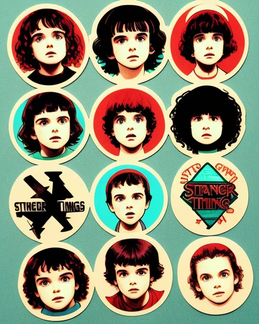 10 stickers from stranger things