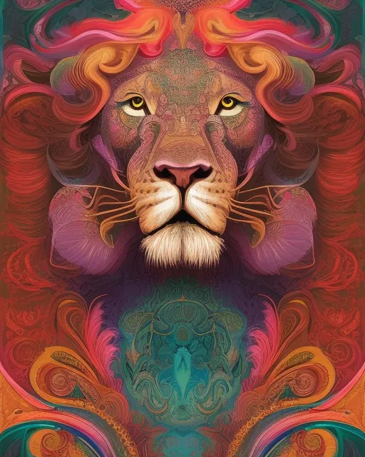 Lion of flowing time 