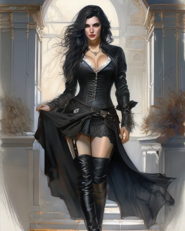 Steampunk Goth Lady looks like Scarlet leithold face