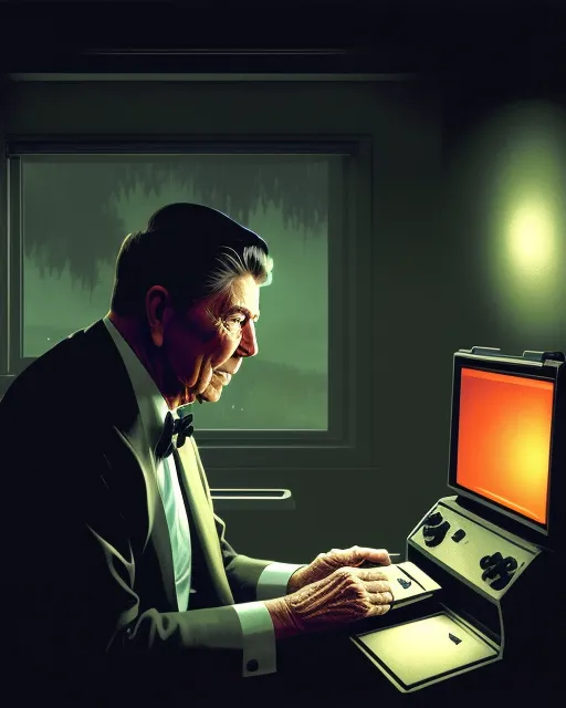 Ronald Reagan Playing Vectrex Do You Ai Photo Generator Starryai