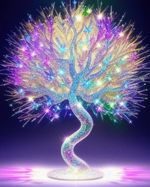 A glass crystal tree