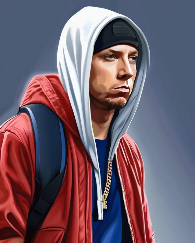 Eminem, digital painting,  digital illustration,  extreme detail,  digital art,  4k,  ultra hd