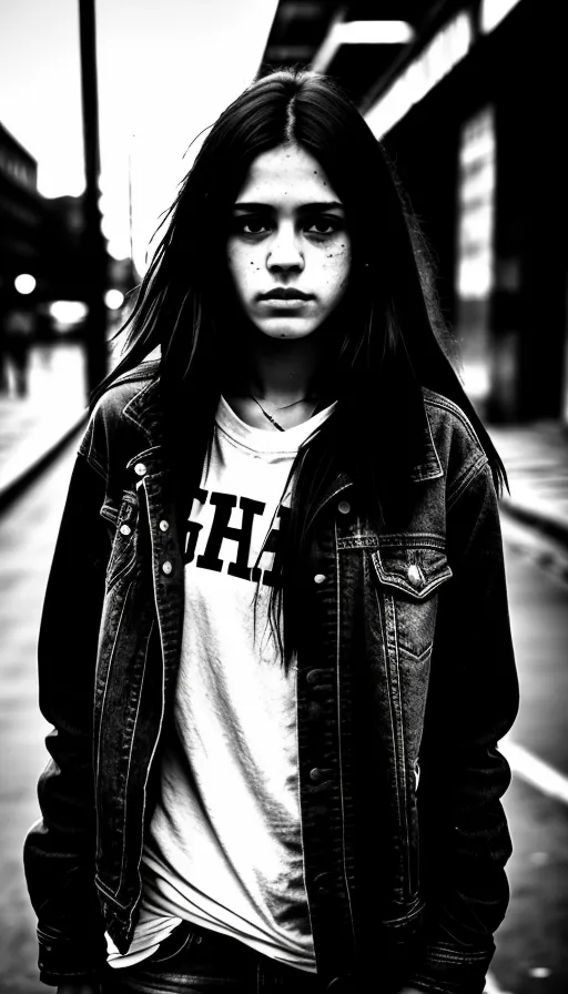 ninja, black hair, little girl, hood, - AI Photo Generator - starryai