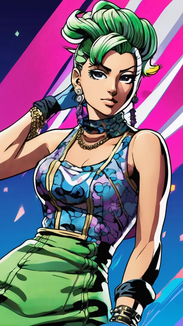 Jolyne Kujo)) from anime series - AI Photo Generator - starryai