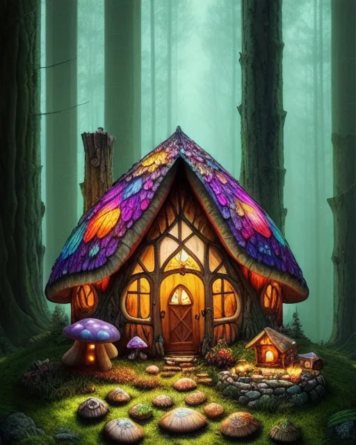 a cozy warm fairy fae mushroom | - Free AI Photo Generator - starryai