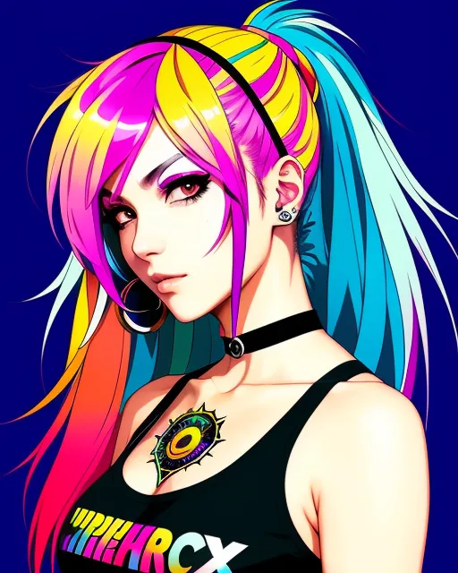 Rainbow Anime Girl by Unlistedz on DeviantArt