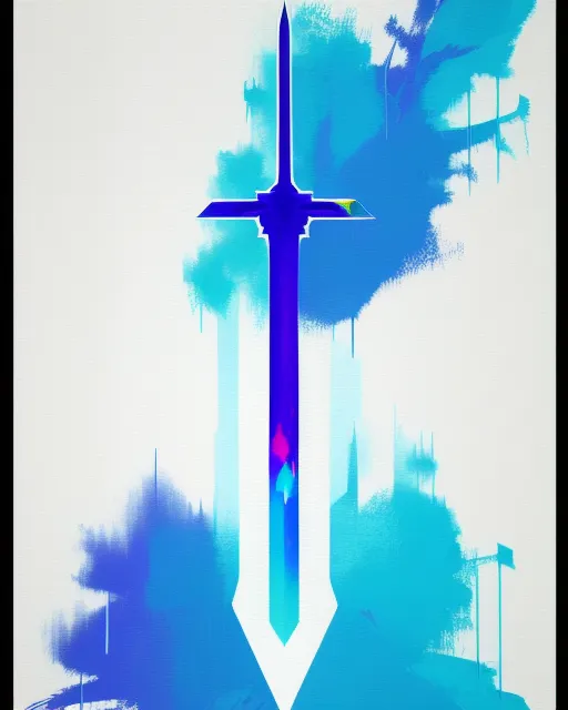 Glitch painting of the master sword