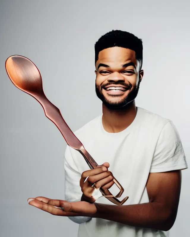 King bach a regular size spoon - AI Photo Generator - starryai