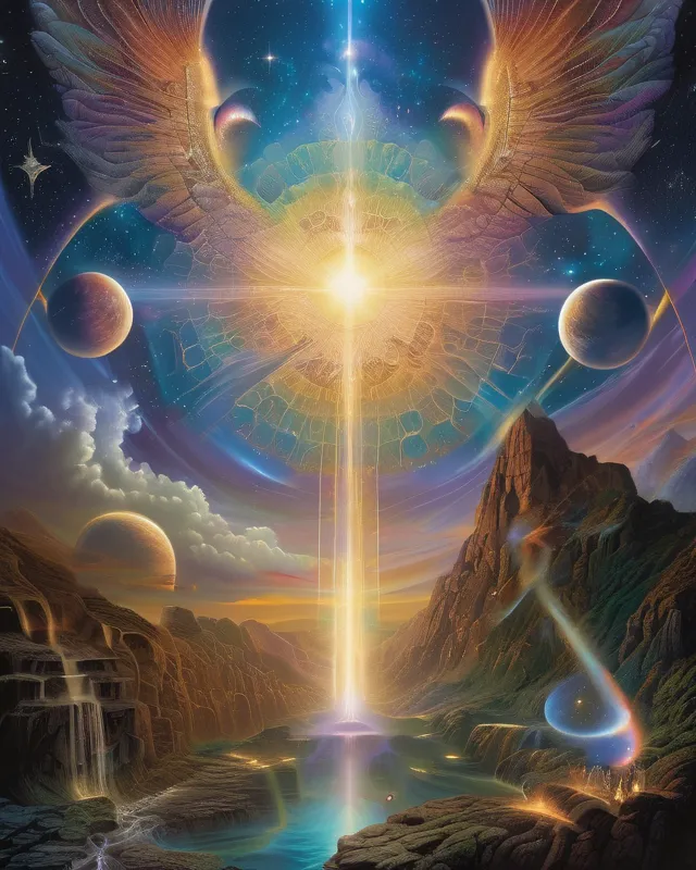 day judgement god calling, cosmic - Free AI Photo Generator - starryai