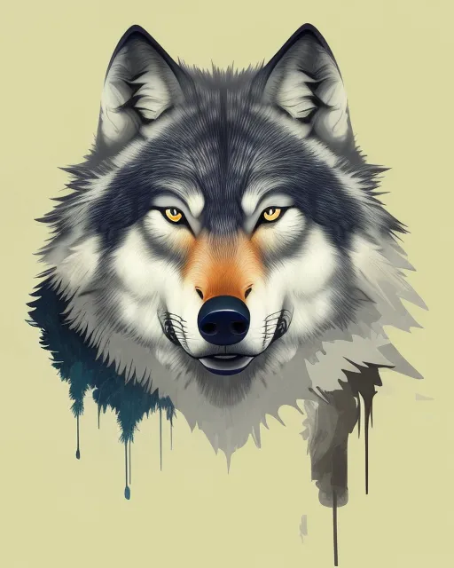 Wolf, digital painting,  digital illustration,  extreme detail,  digital art,  4k,  ultra hd