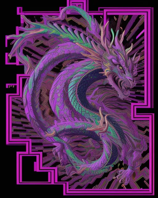 glitter, rgb reaction diffusion dragon