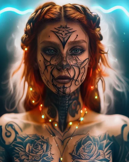 Wonderfully beautiful tattooed woman