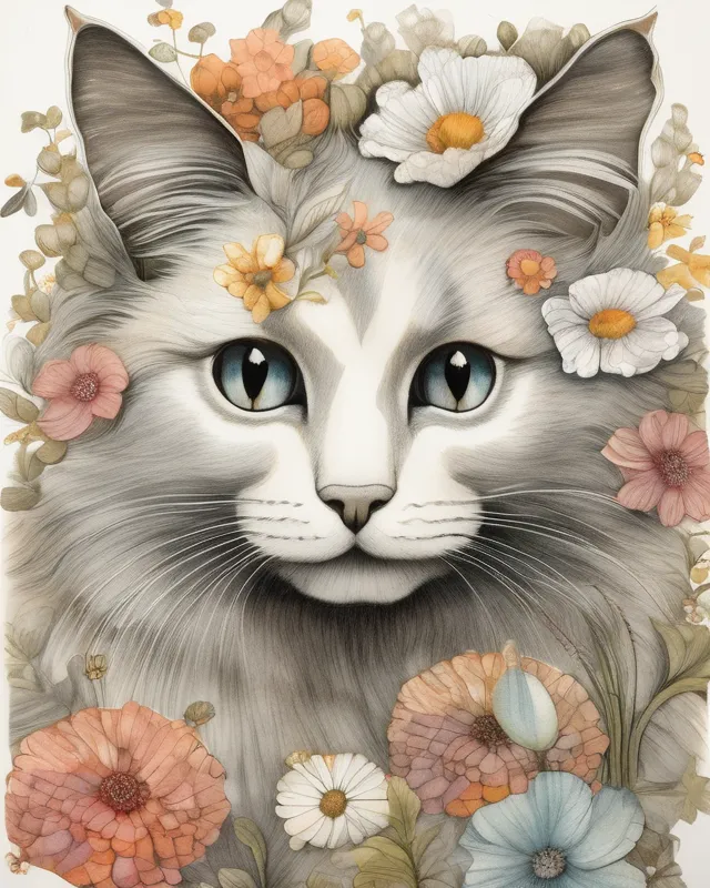 a beautiful cat made entirely out - Free AI Photo Generator - starryai