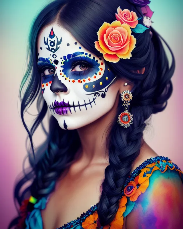 Cutest Dìa de Los Muertos Skull Candy - AI Photo Generator - starryai
