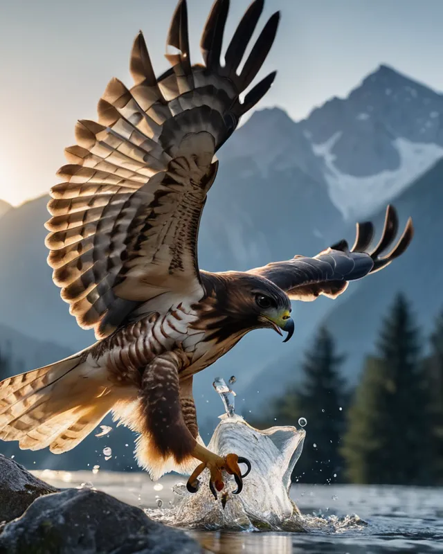 Hawk Action Shot Action shot a Hawk - Free AI Photo Generator - starryai