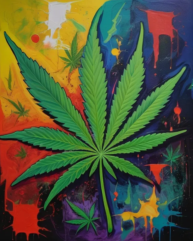 Cannabis , abstract expressionism, symbolist painting