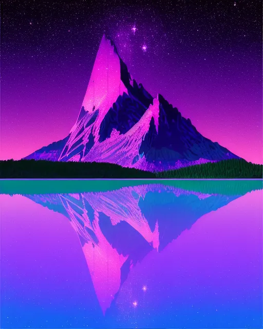 Digital illustration a mountain - Free AI Photo Generator - starryai