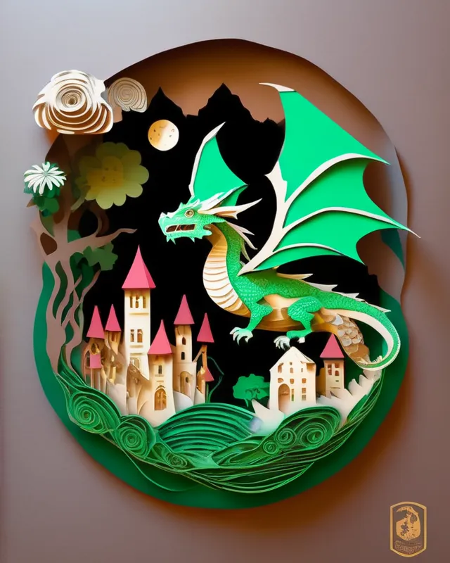 Green dragon - Free AI Photo Generator - starryai