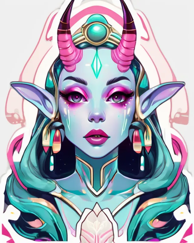 Fabulous alien girl long hair, up - Free AI Photo Generator - starryai