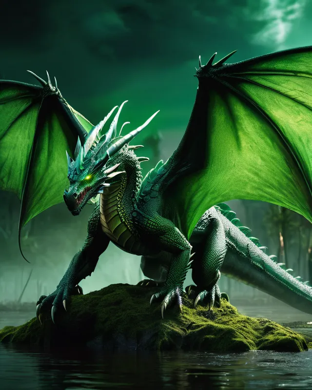 Green Dragon - Free AI Photo Generator - starryai