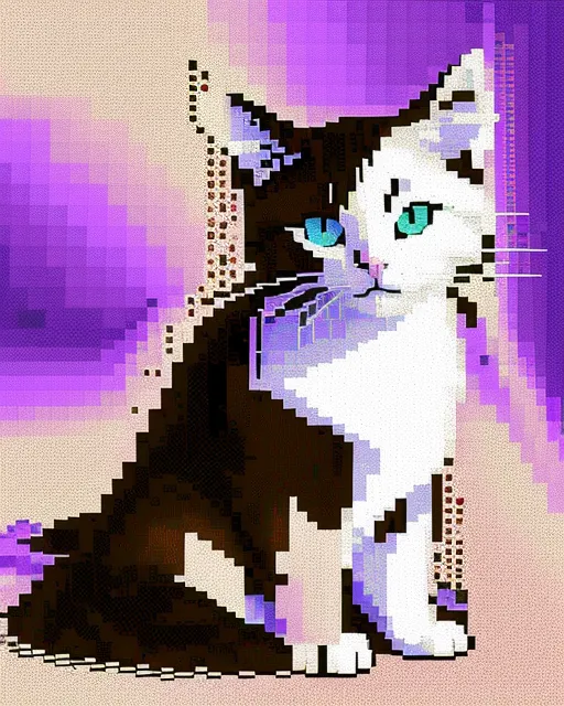 fractal pixel art cat