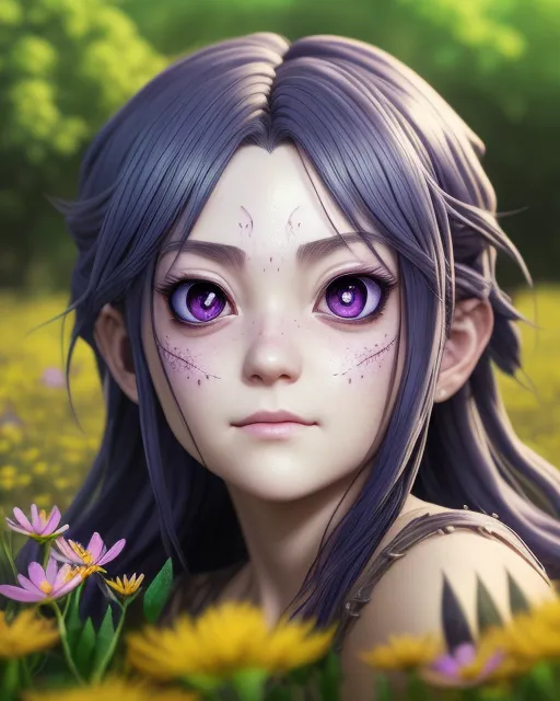Relaxing a flower field - Free AI Photo Generator - starryai
